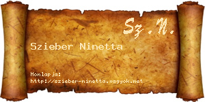 Szieber Ninetta névjegykártya
